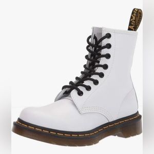 WHITE 1460 WOMEN'S SMOOTH LEATHER LACE UP BOOTS
